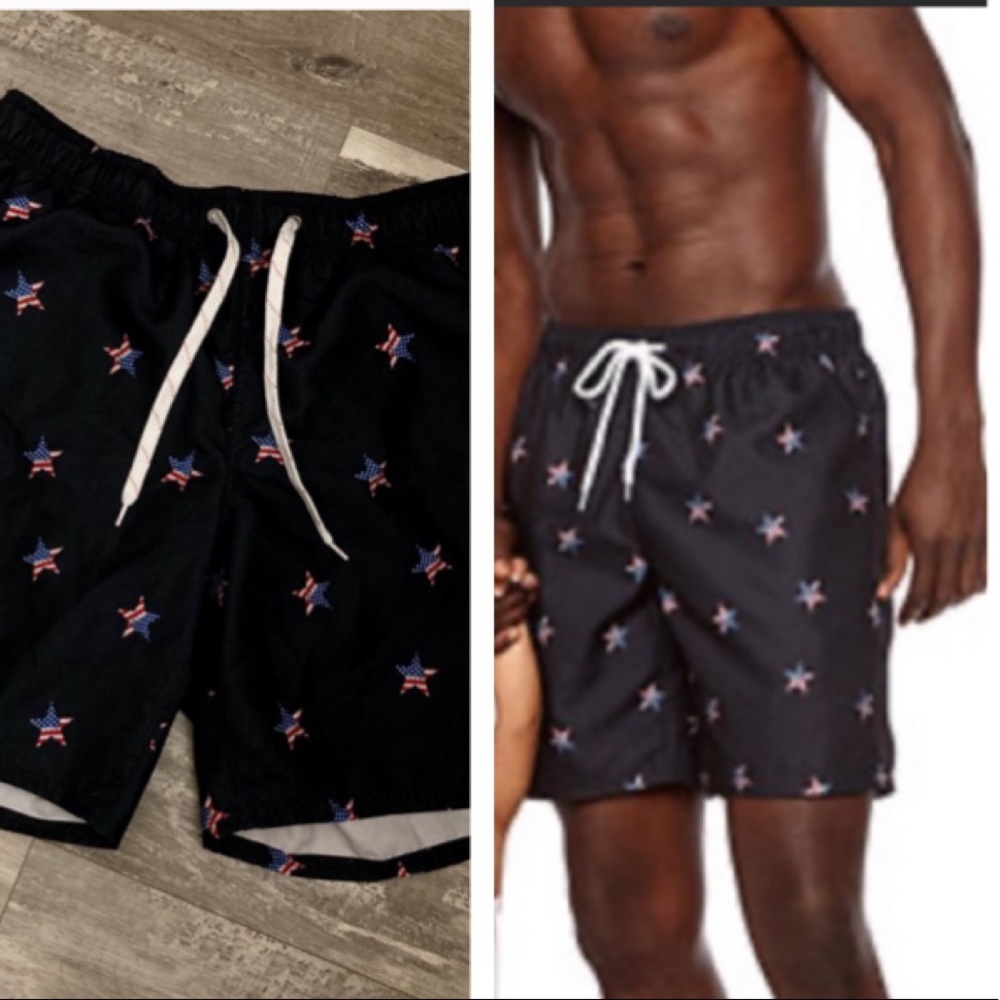 Mens City Streets Red White Blue Swim